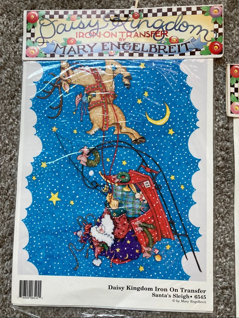 Bundle of 2 Daisy Kingdom Mary Engelbrett Christmas iron on transfers NIP